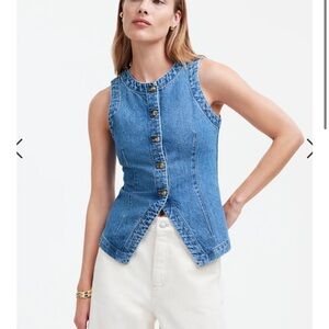 Madewell Light Blue Denim vest